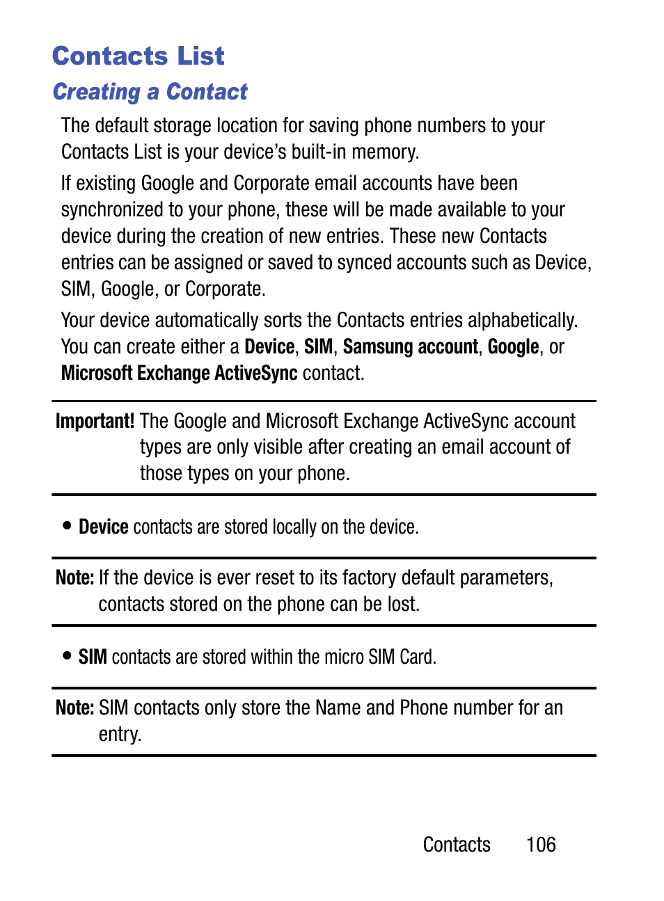 Contacts list | Samsung SM-S975LZKATFN User Manual | Page 113 / 479