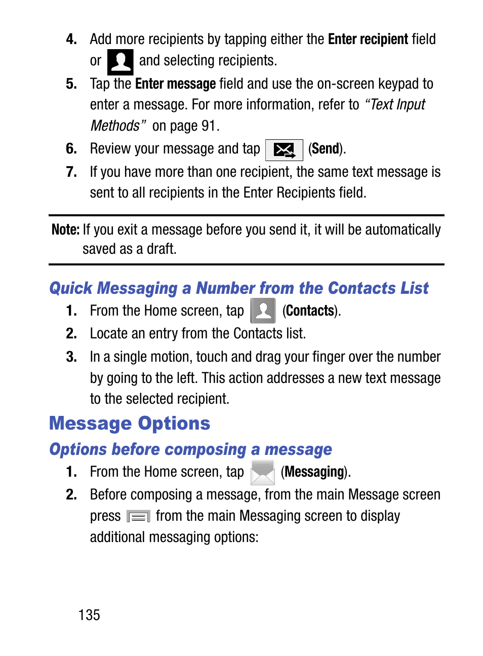 Message options | Samsung SM-S975LZKATFN User Manual | Page 142 / 479