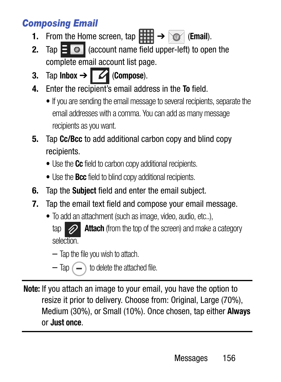 Composing email | Samsung SM-S975LZKATFN User Manual | Page 163 / 479
