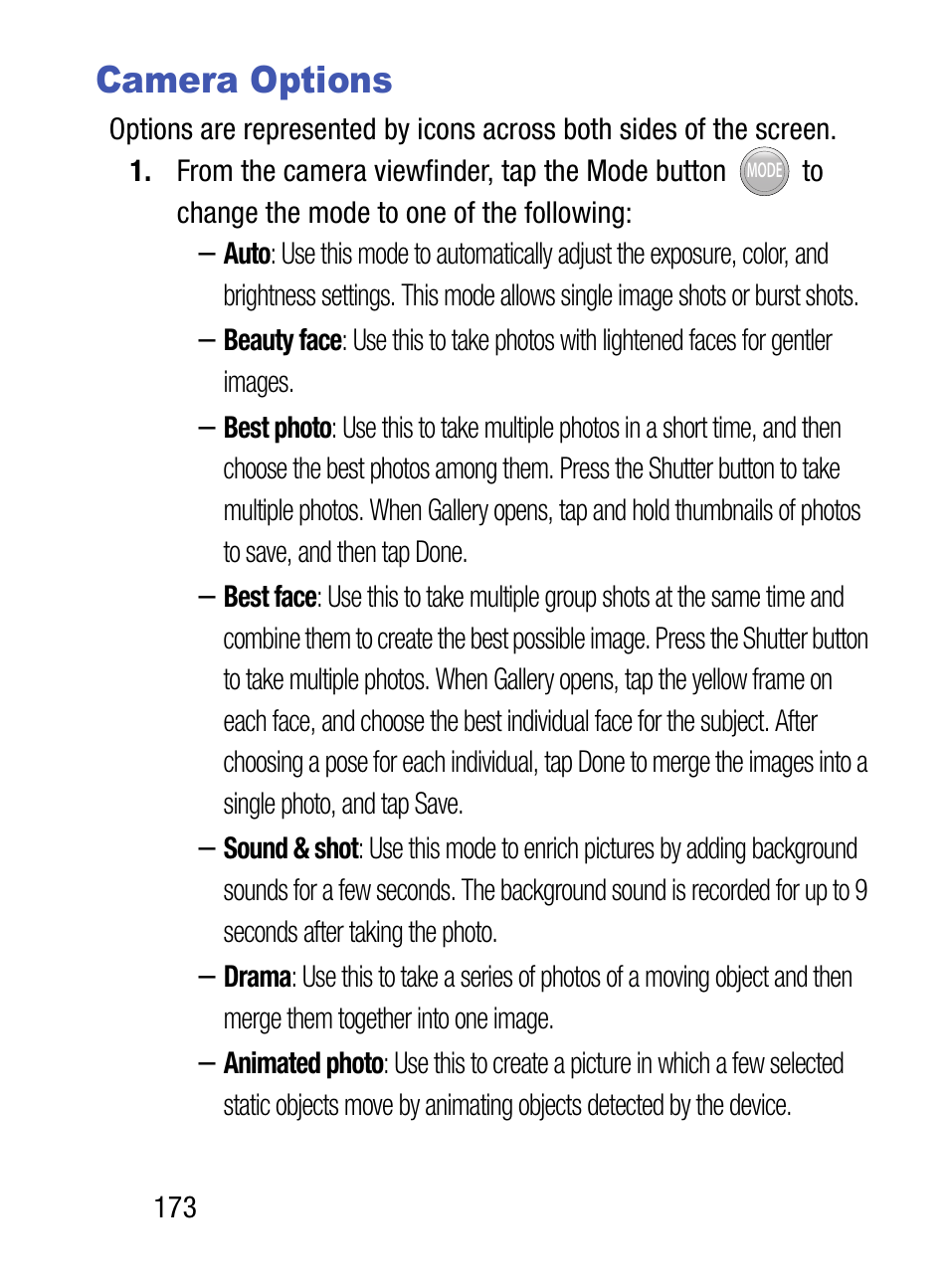 Camera options | Samsung SM-S975LZKATFN User Manual | Page 180 / 479