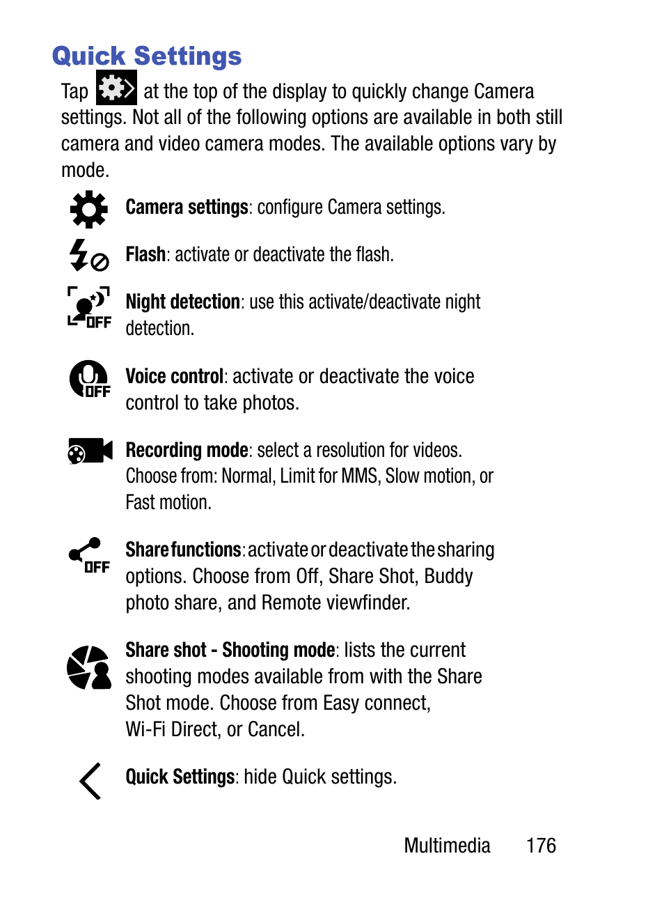 Quick settings | Samsung SM-S975LZKATFN User Manual | Page 183 / 479