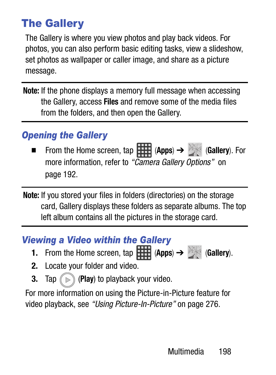 The gallery | Samsung SM-S975LZKATFN User Manual | Page 205 / 479