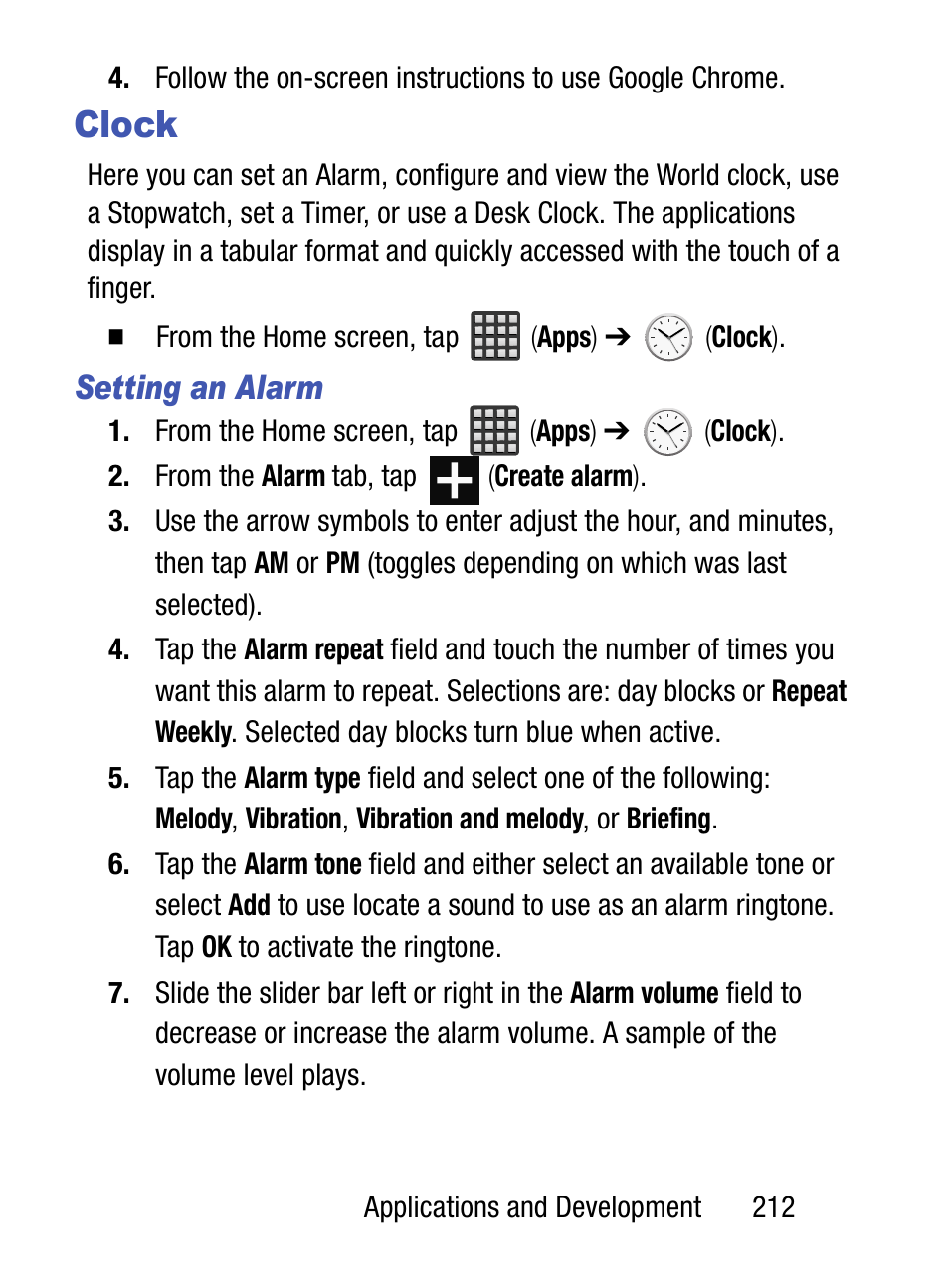 Clock, Setting an alarm | Samsung SM-S975LZKATFN User Manual | Page 219 / 479