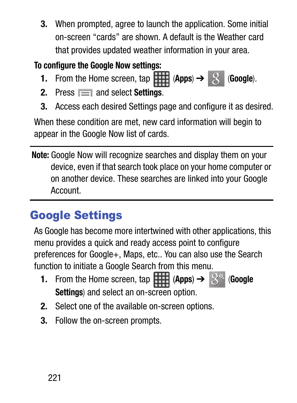 Google settings | Samsung SM-S975LZKATFN User Manual | Page 228 / 479