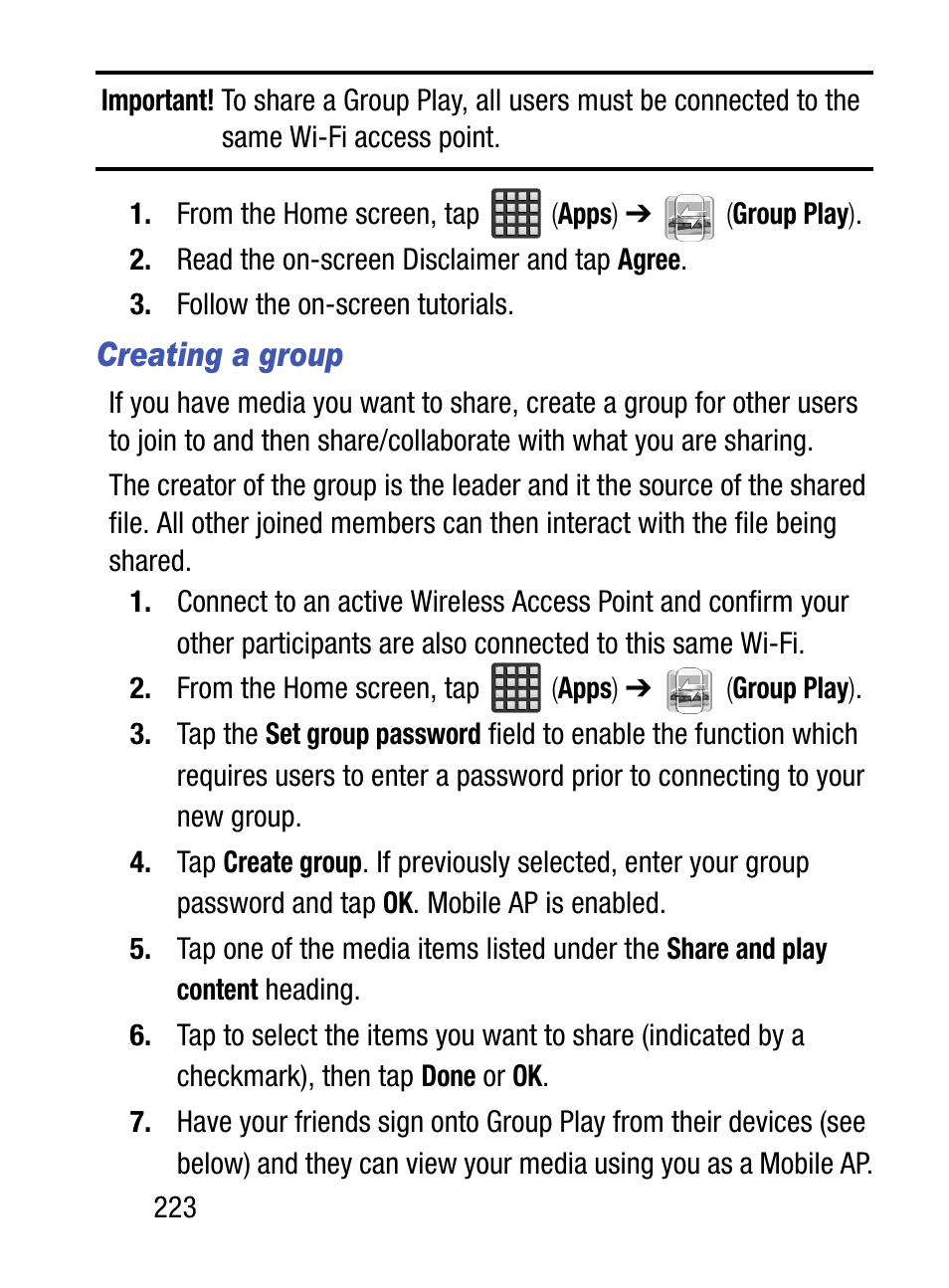 Creating a group | Samsung SM-S975LZKATFN User Manual | Page 230 / 479