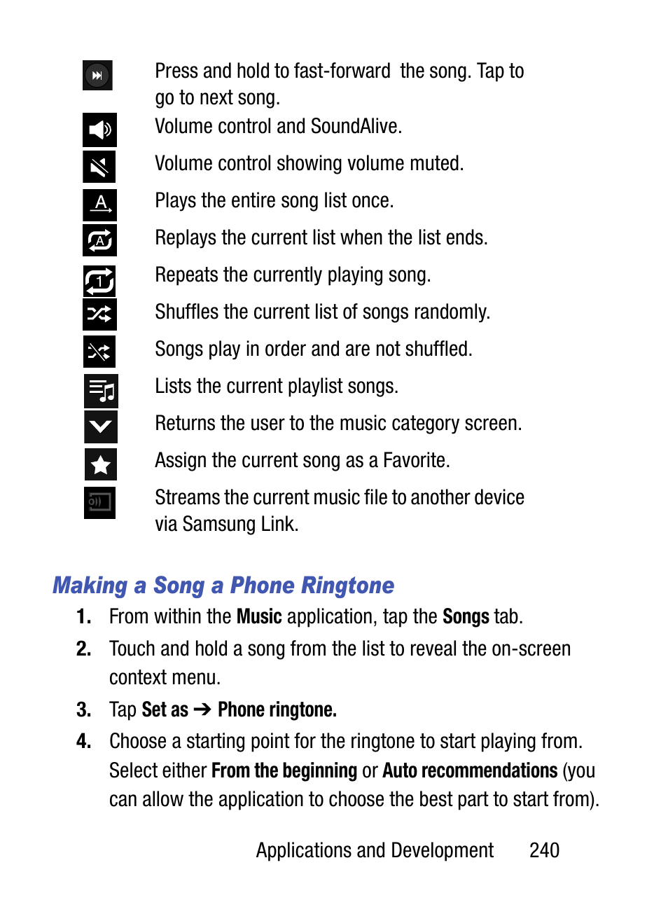 Making a song a phone ringtone | Samsung SM-S975LZKATFN User Manual | Page 247 / 479