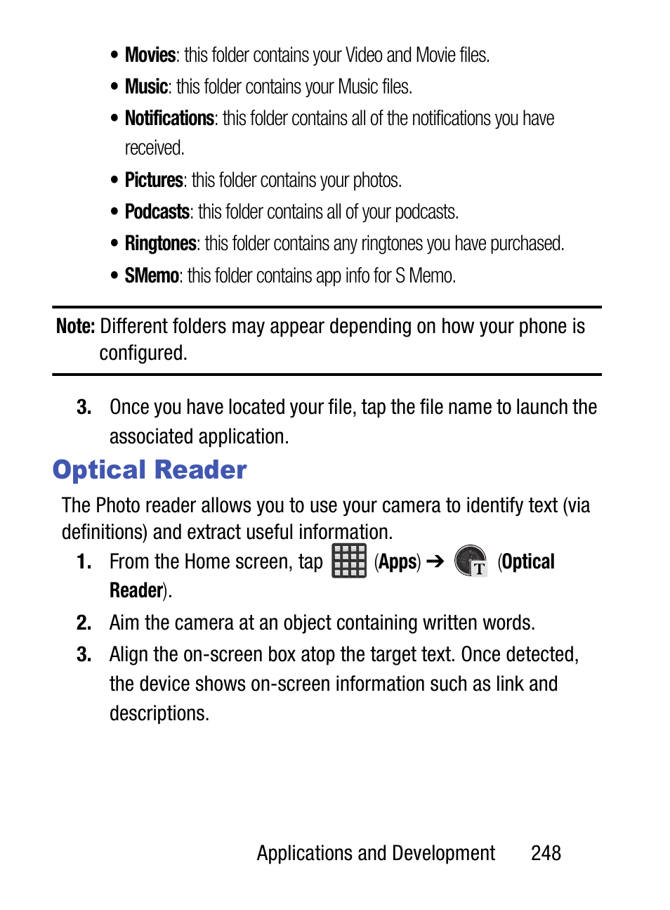 Optical reader | Samsung SM-S975LZKATFN User Manual | Page 255 / 479