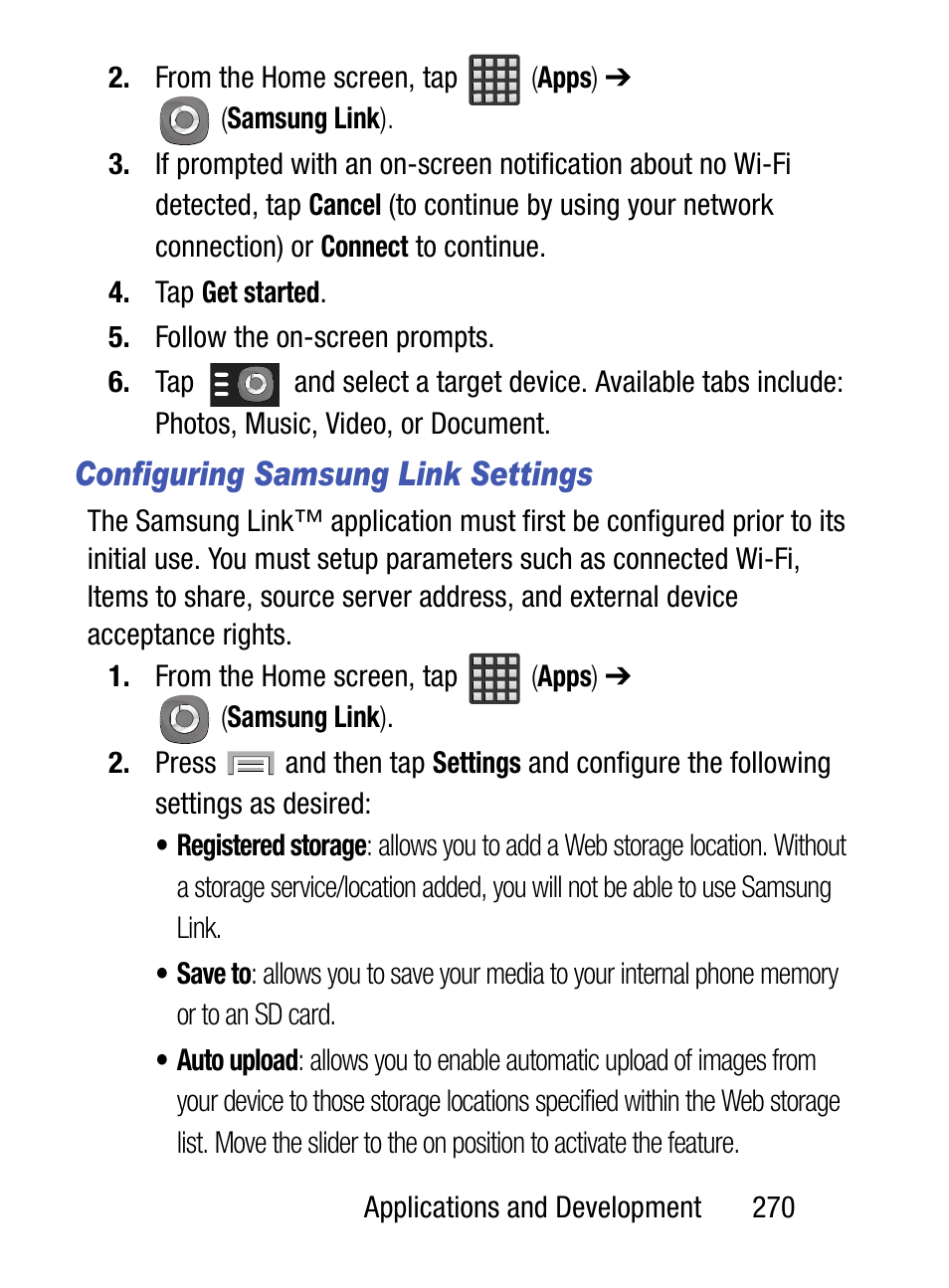 Configuring samsung link settings | Samsung SM-S975LZKATFN User Manual | Page 277 / 479