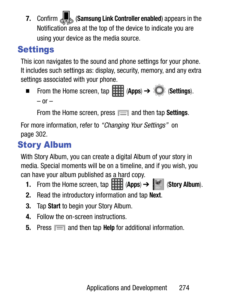 Settings, Story album, Settings story album | Samsung SM-S975LZKATFN User Manual | Page 281 / 479