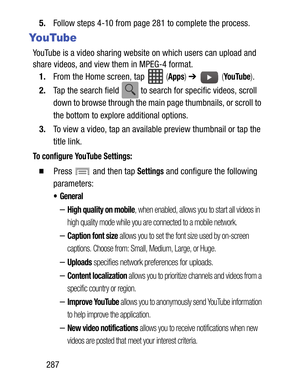Youtube | Samsung SM-S975LZKATFN User Manual | Page 294 / 479