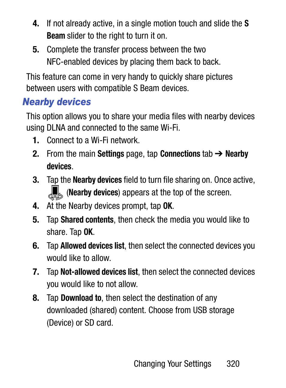 Nearby devices | Samsung SM-S975LZKATFN User Manual | Page 327 / 479