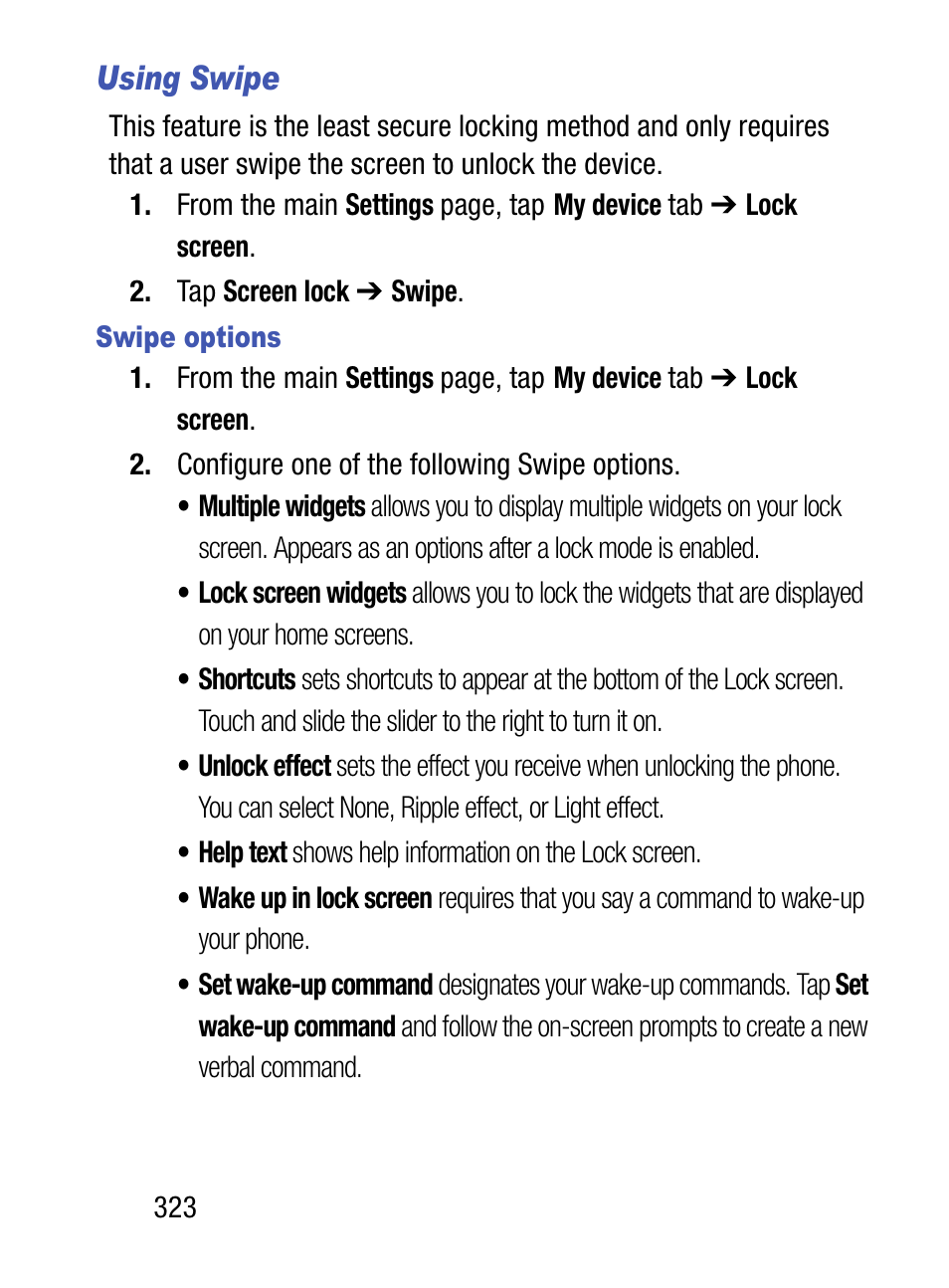 Using swipe | Samsung SM-S975LZKATFN User Manual | Page 330 / 479
