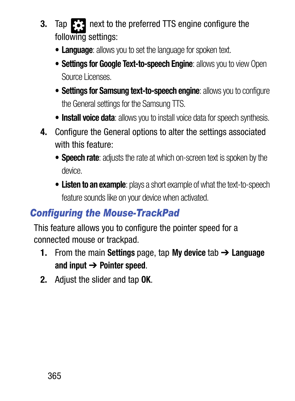 Configuring the mouse-trackpad | Samsung SM-S975LZKATFN User Manual | Page 372 / 479