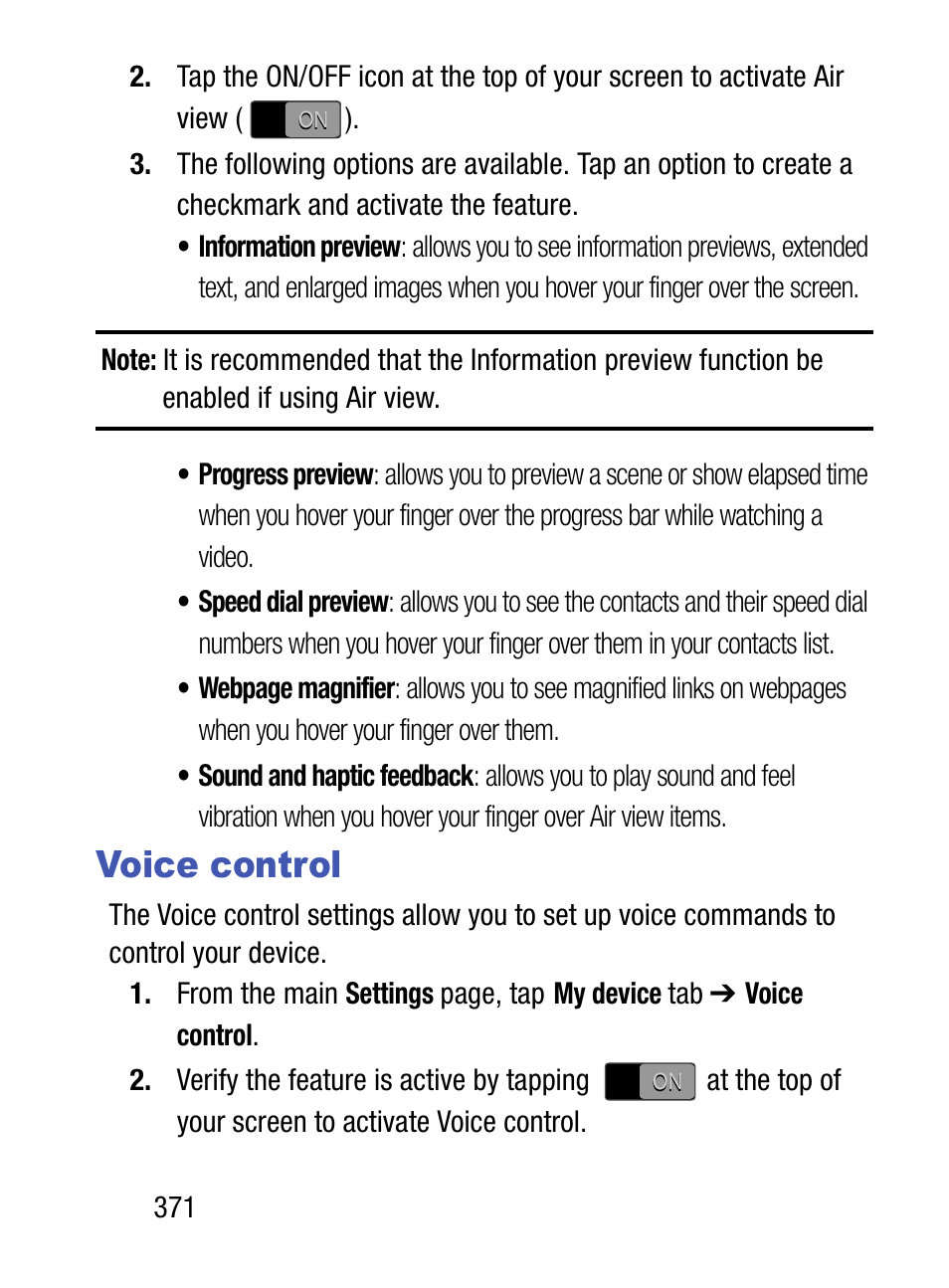 Voice control | Samsung SM-S975LZKATFN User Manual | Page 378 / 479