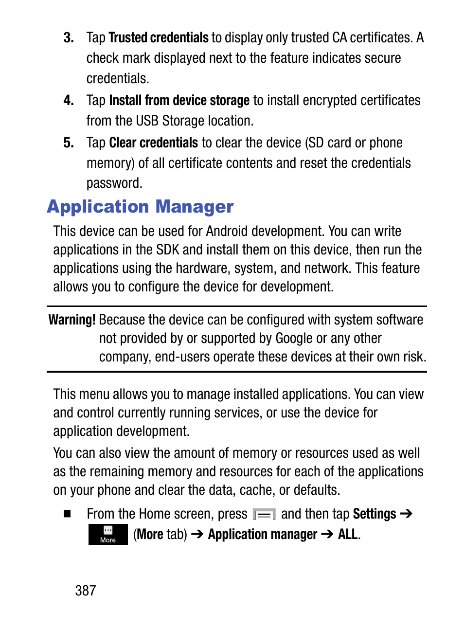 Application manager | Samsung SM-S975LZKATFN User Manual | Page 394 / 479