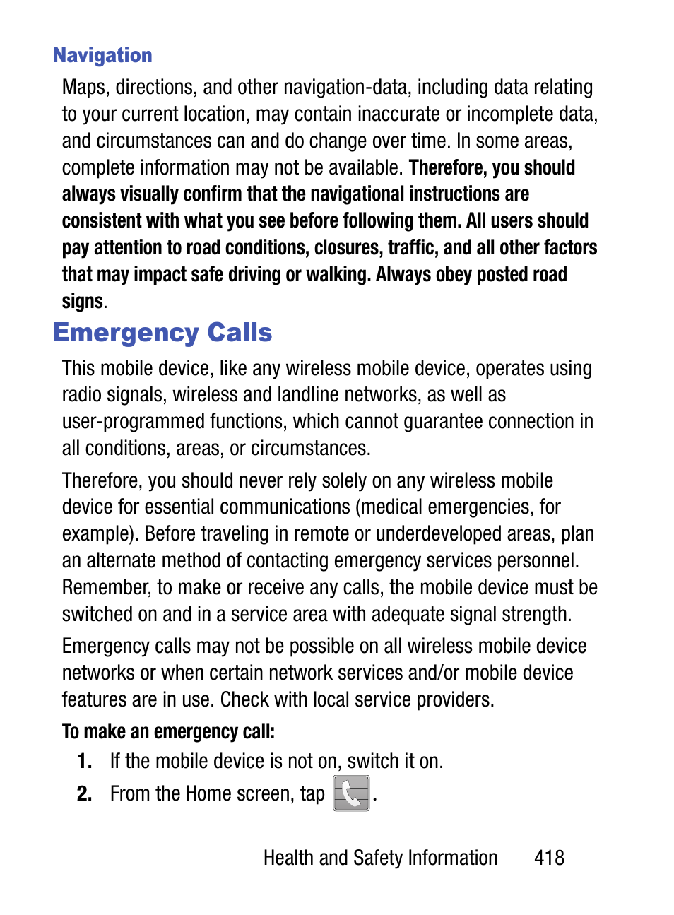 Emergency calls | Samsung SM-S975LZKATFN User Manual | Page 425 / 479