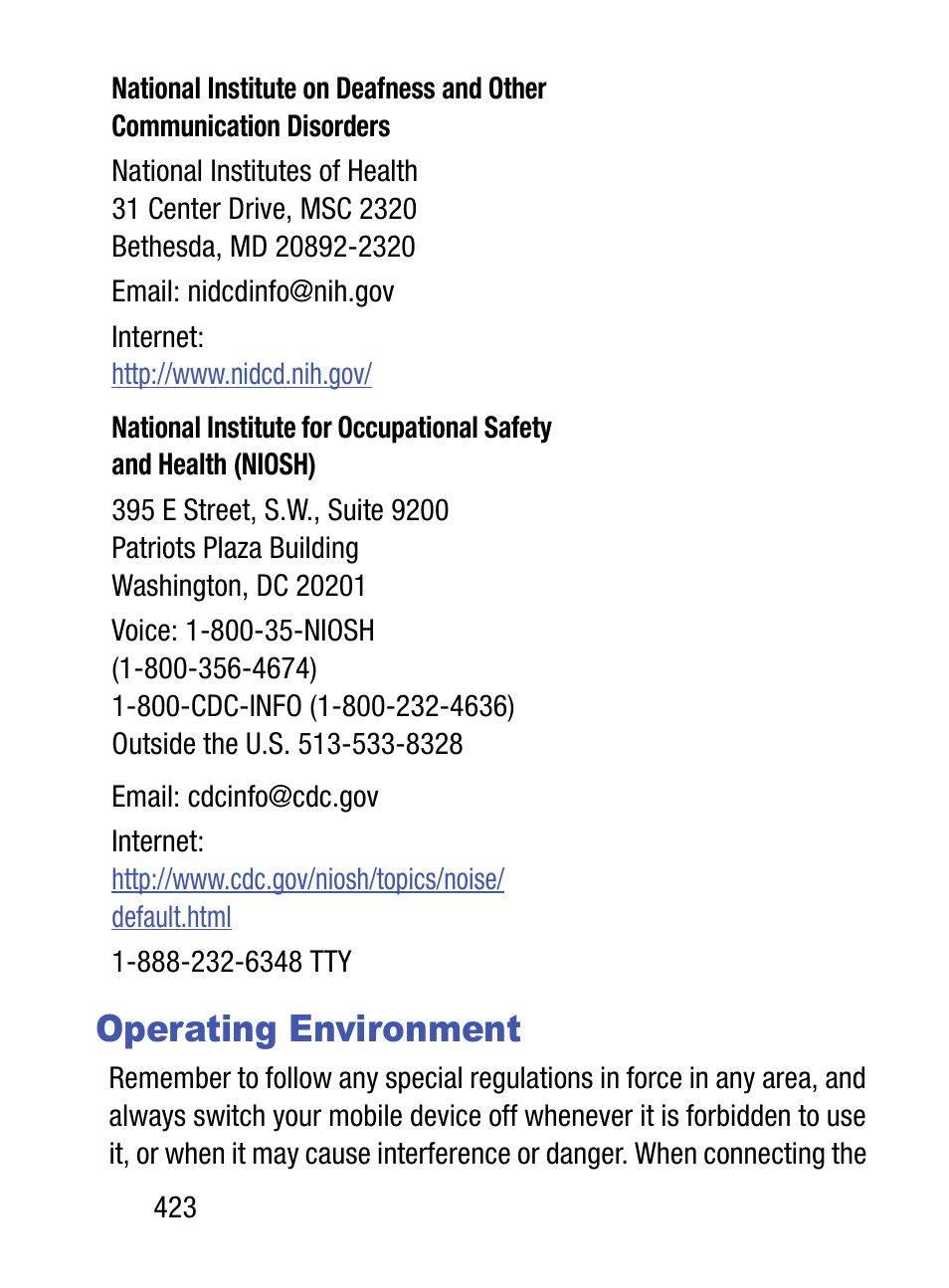 Operating environment | Samsung SM-S975LZKATFN User Manual | Page 430 / 479