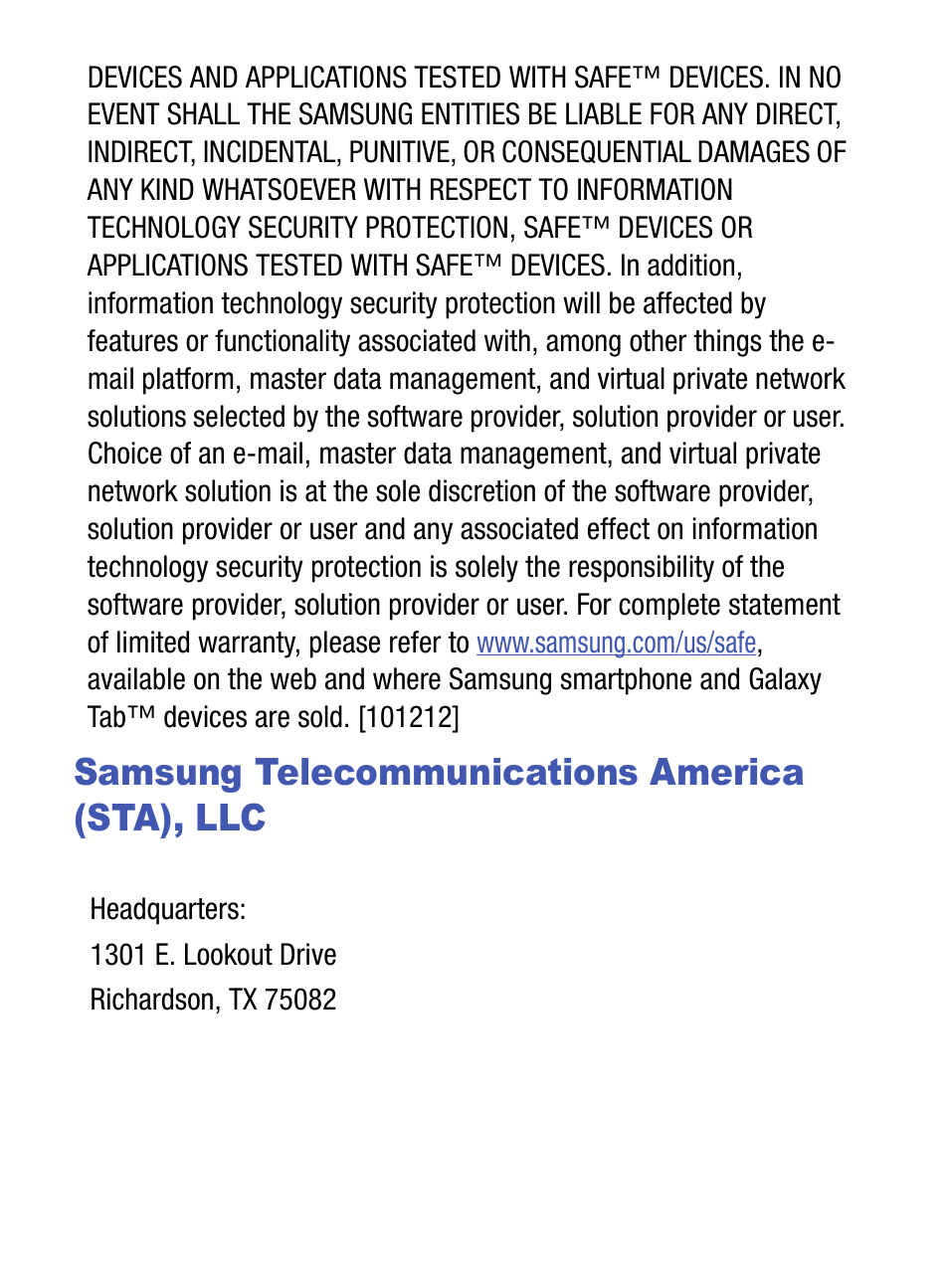 Samsung telecommunications america (sta), llc | Samsung SM-S975LZKATFN User Manual | Page 5 / 479