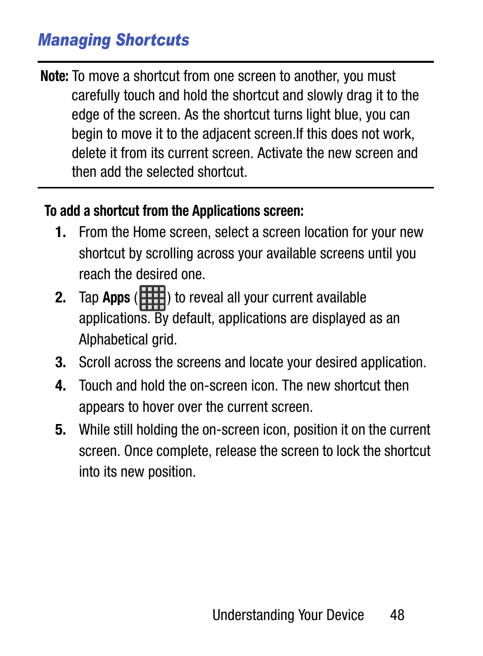 Managing shortcuts | Samsung SM-S975LZKATFN User Manual | Page 55 / 479