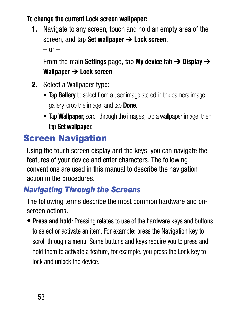 Screen navigation | Samsung SM-S975LZKATFN User Manual | Page 60 / 479