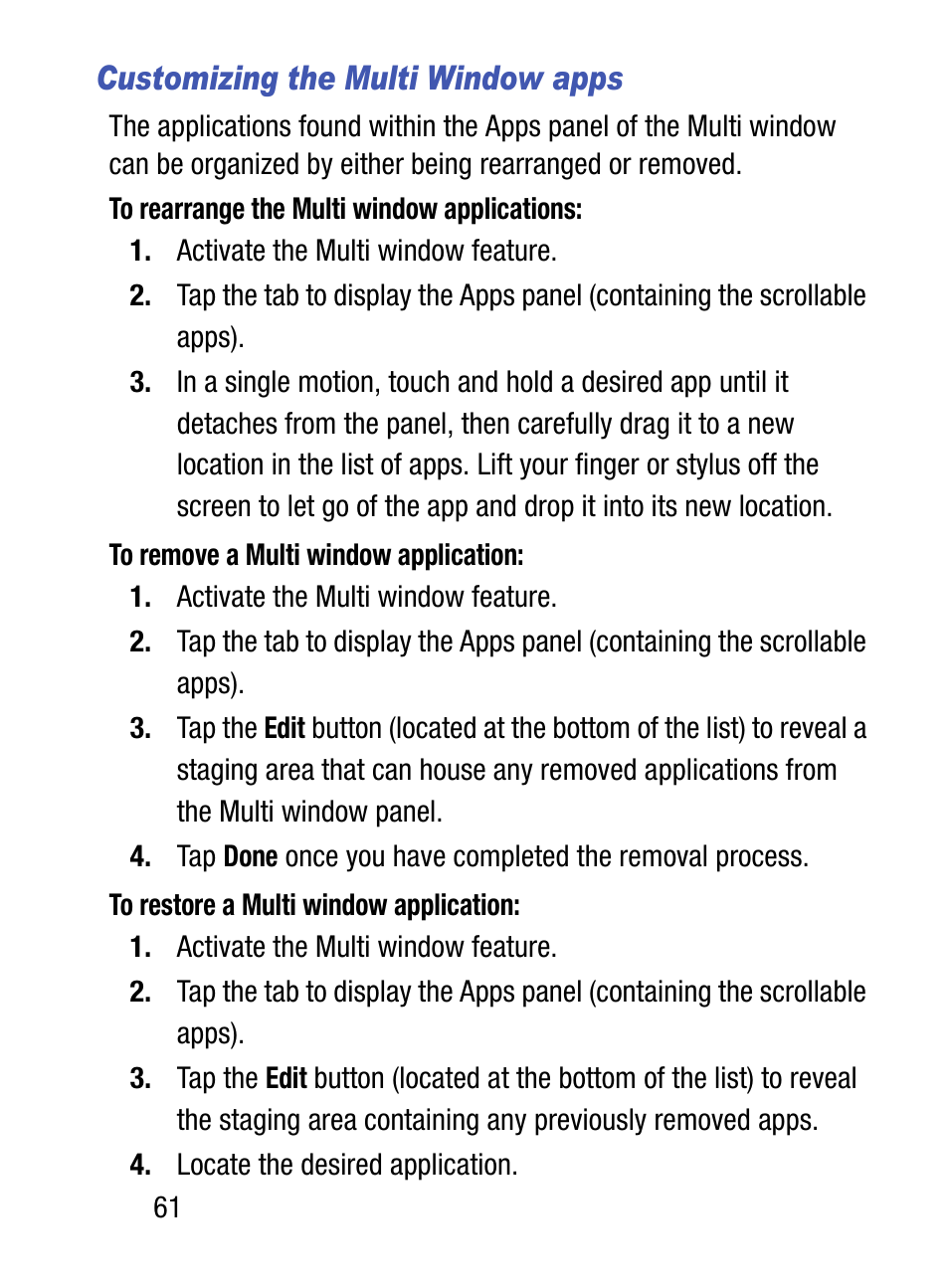 Customizing the multi window apps | Samsung SM-S975LZKATFN User Manual | Page 68 / 479