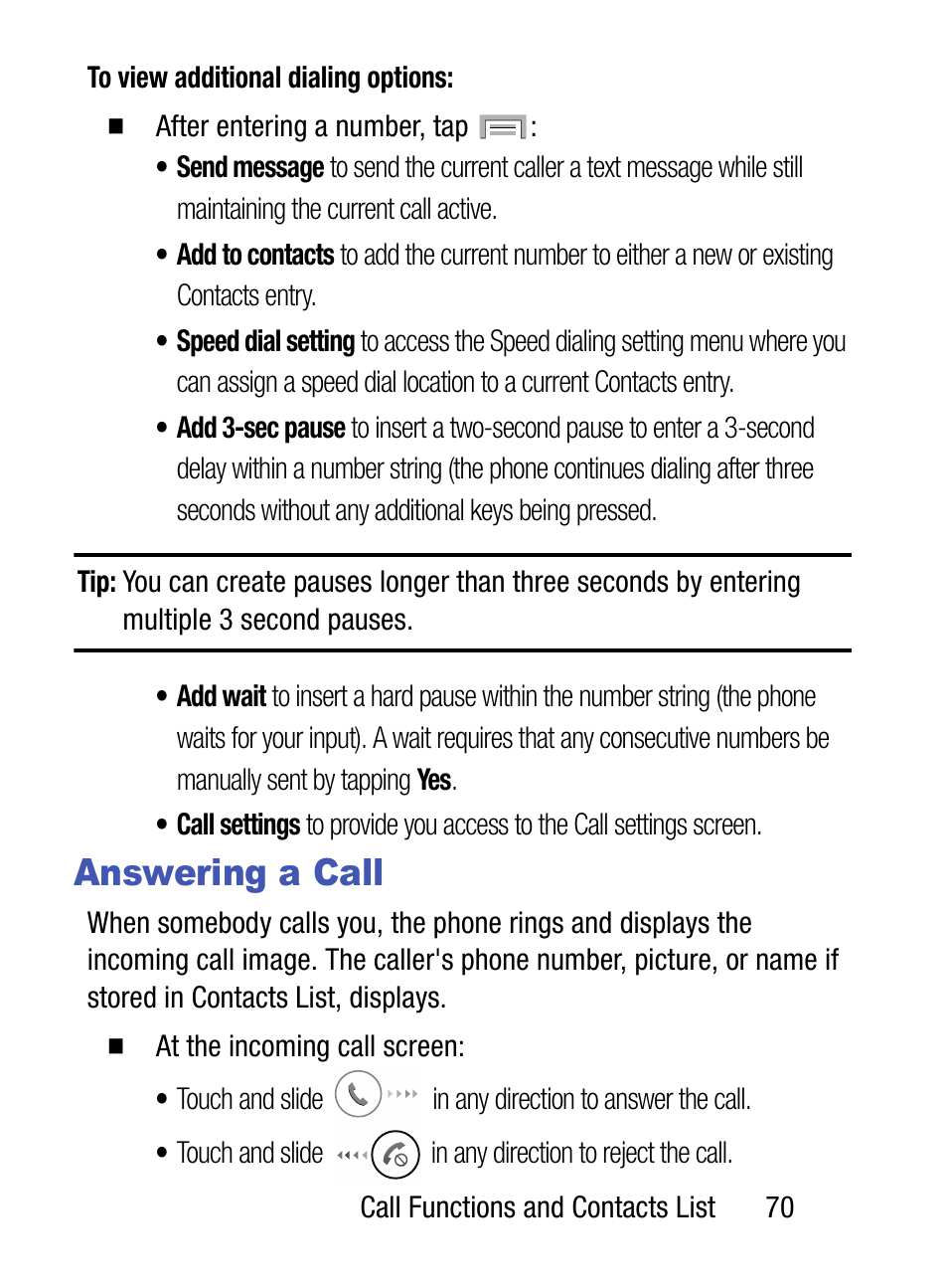 Answering a call | Samsung SM-S975LZKATFN User Manual | Page 77 / 479