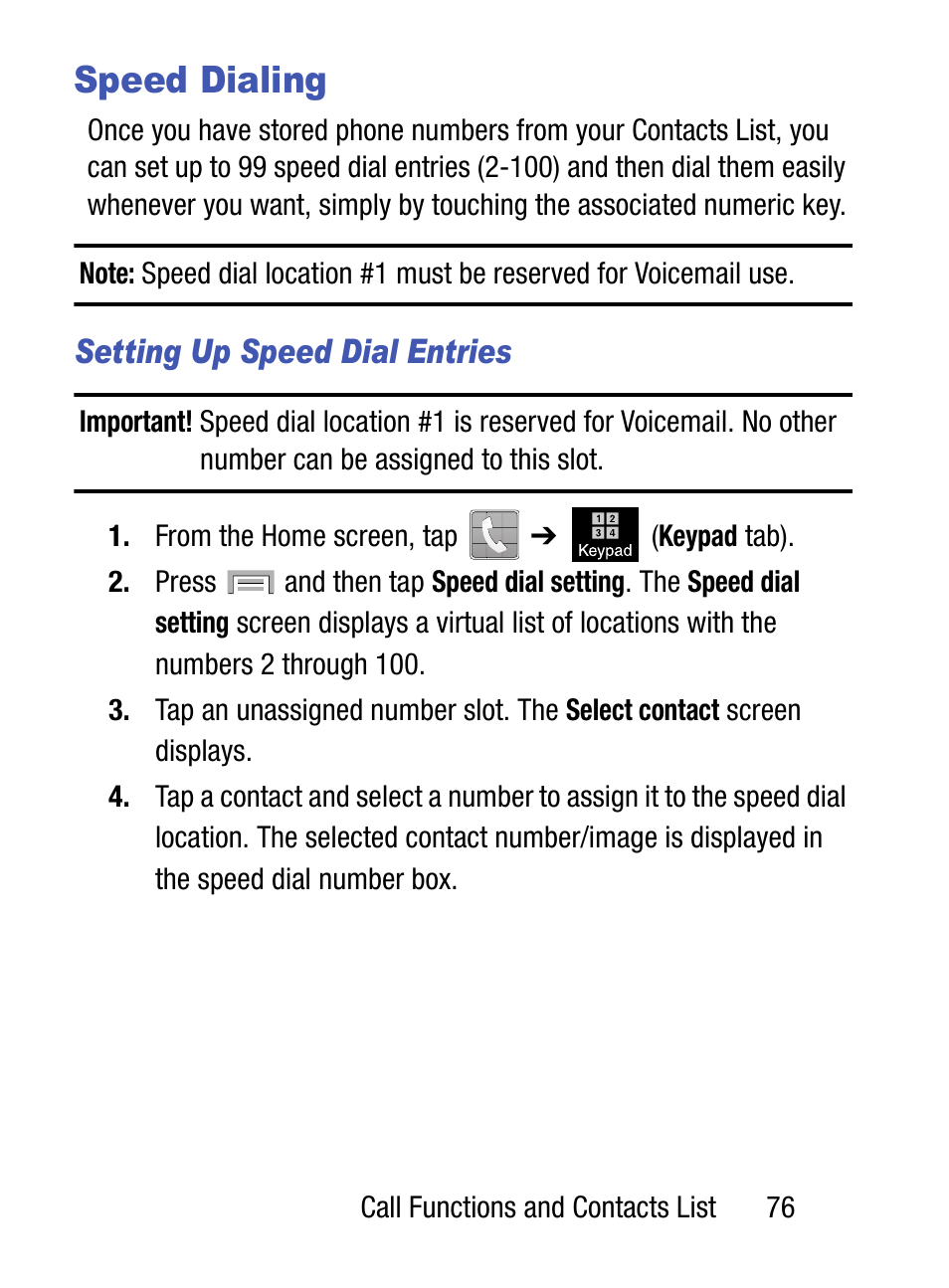 Speed dialing, Setting up speed dial entries | Samsung SM-S975LZKATFN User Manual | Page 83 / 479