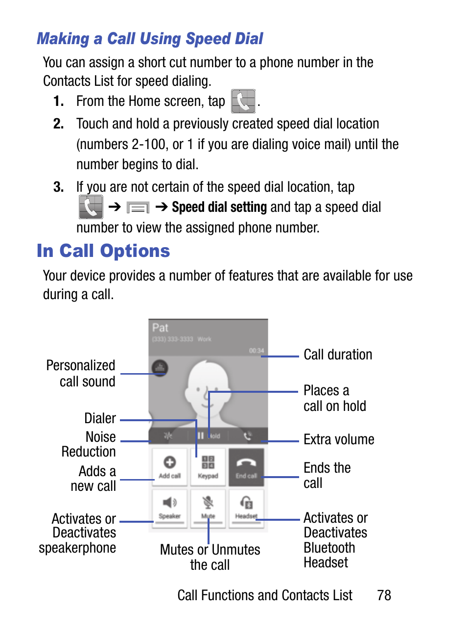 In call options, Making a call using speed dial | Samsung SM-S975LZKATFN User Manual | Page 85 / 479