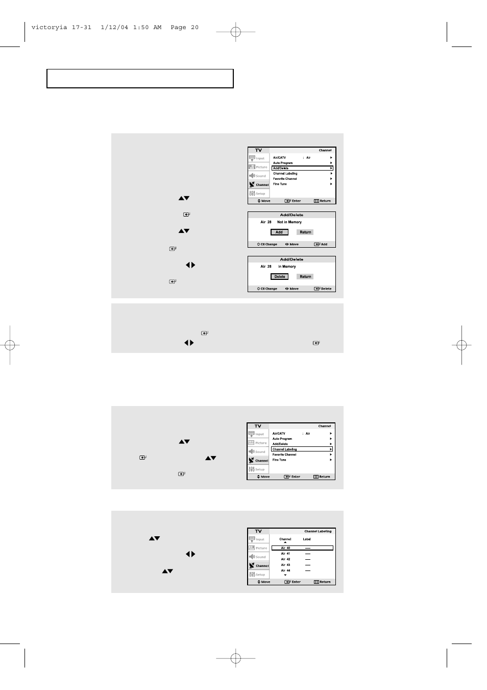 Labeling channel | Samsung LTP227WX-XAA User Manual | Page 23 / 73