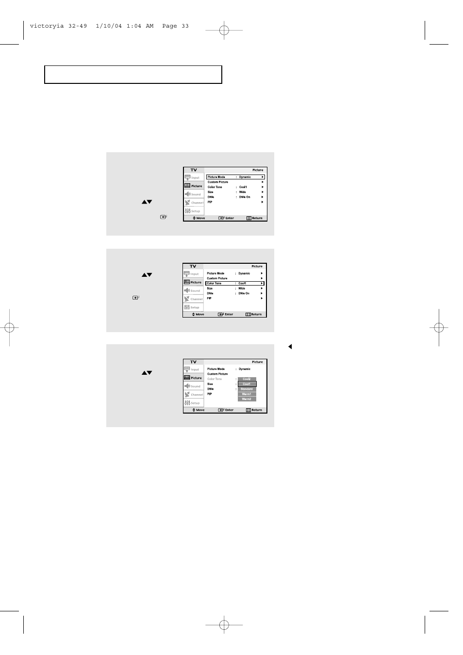 Adjusting the color tone | Samsung LTP227WX-XAA User Manual | Page 36 / 73