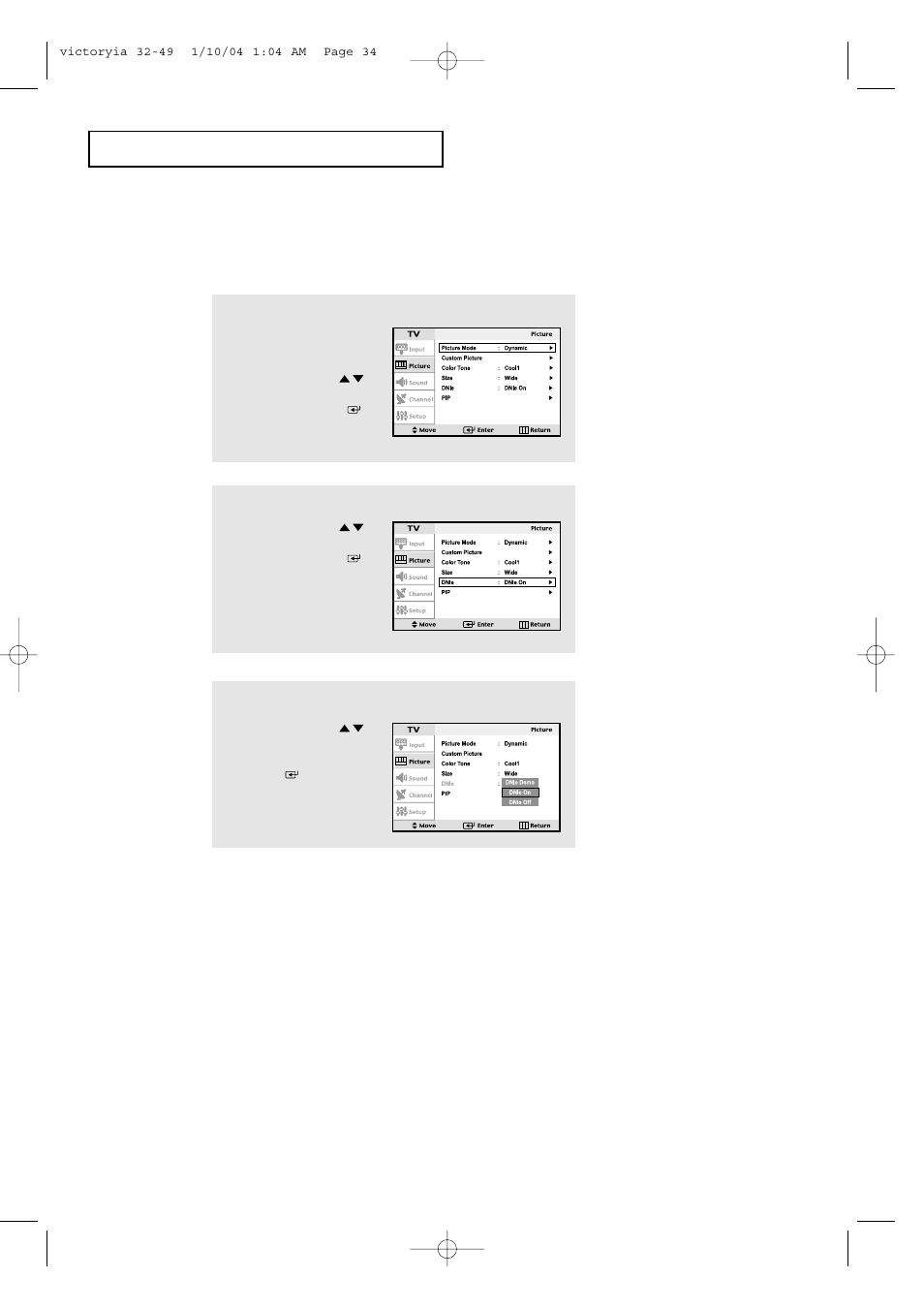 Setting the dnie | Samsung LTP227WX-XAA User Manual | Page 37 / 73