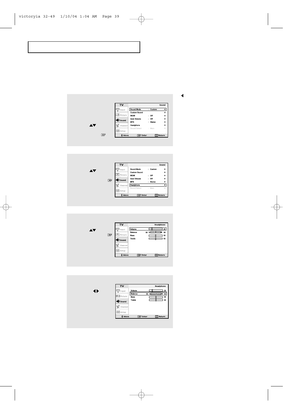 Adjusting the headphone sound | Samsung LTP227WX-XAA User Manual | Page 42 / 73