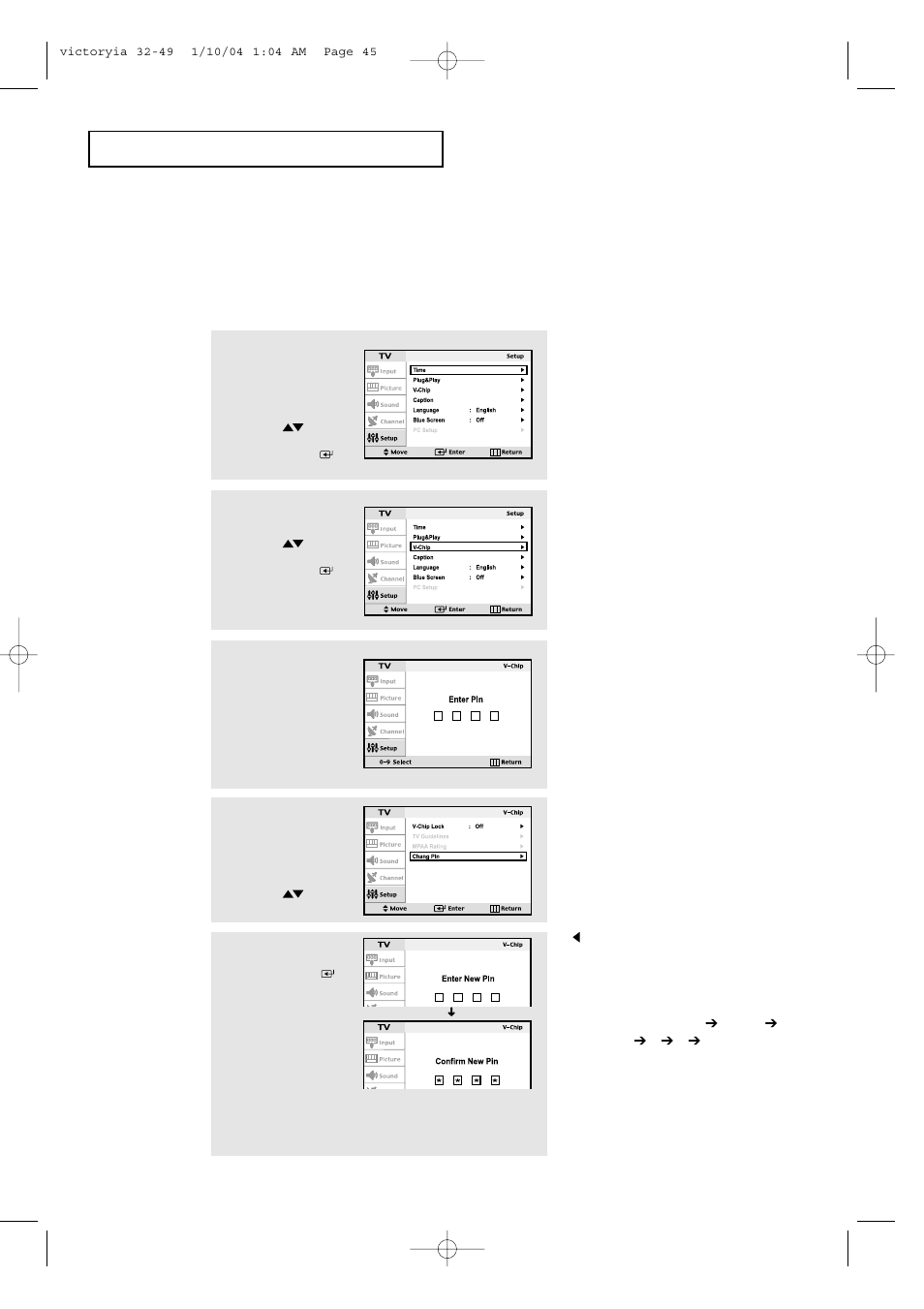 Using the v-chip | Samsung LTP227WX-XAA User Manual | Page 48 / 73