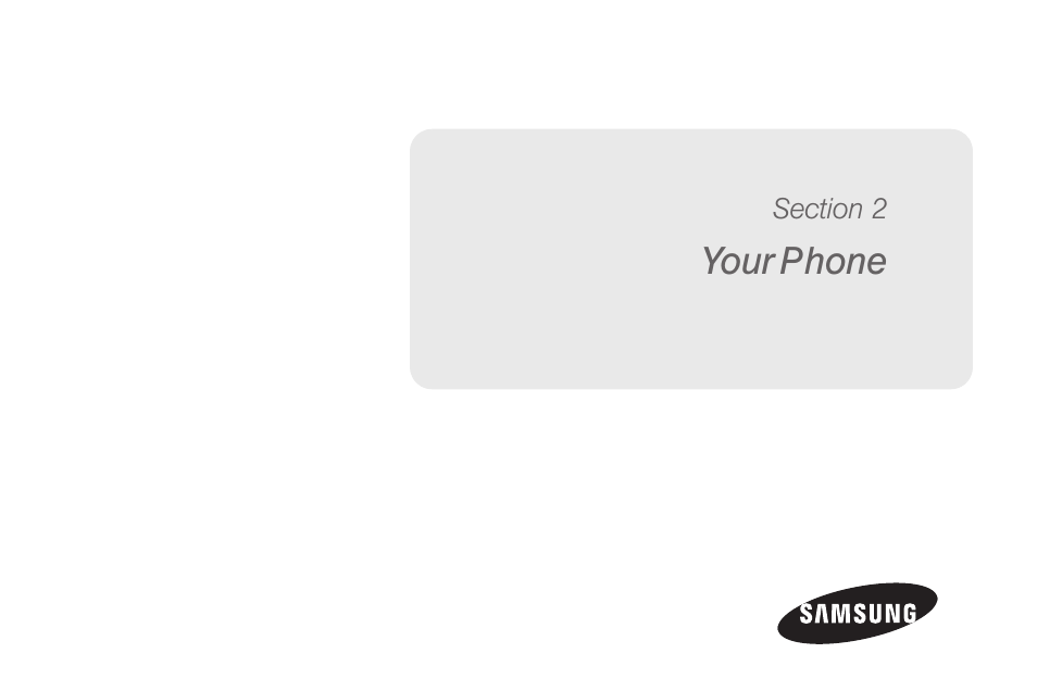 Your phone, Section 2: your phone | Samsung SPH-M260ZKABST User Manual | Page 14 / 113