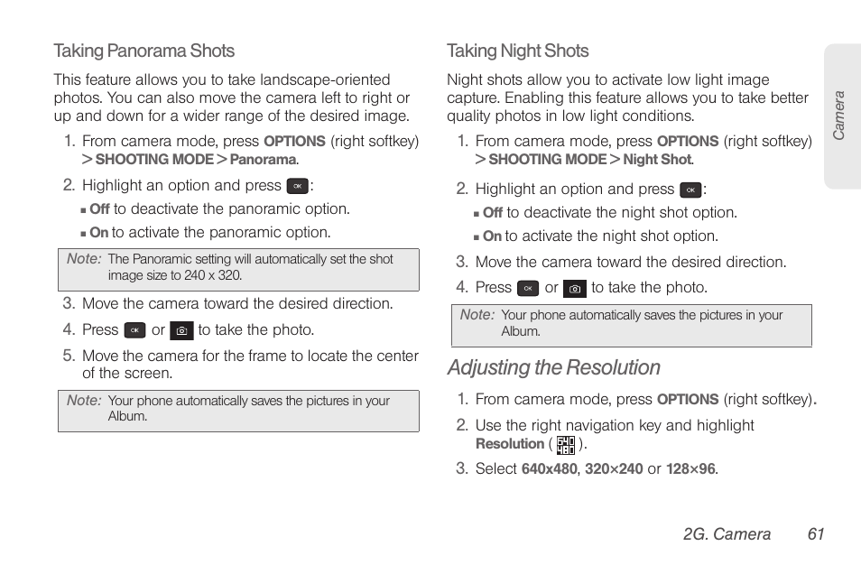 Adjusting the resolution | Samsung SPH-M260ZKABST User Manual | Page 68 / 113