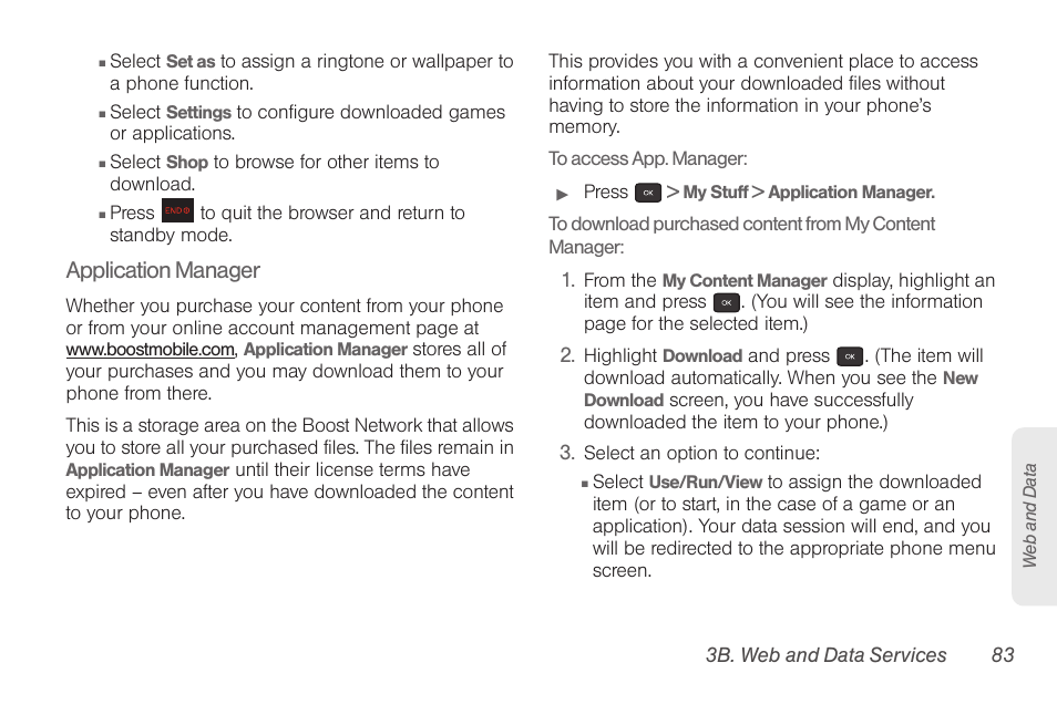 Application manager | Samsung SPH-M260ZKABST User Manual | Page 90 / 113