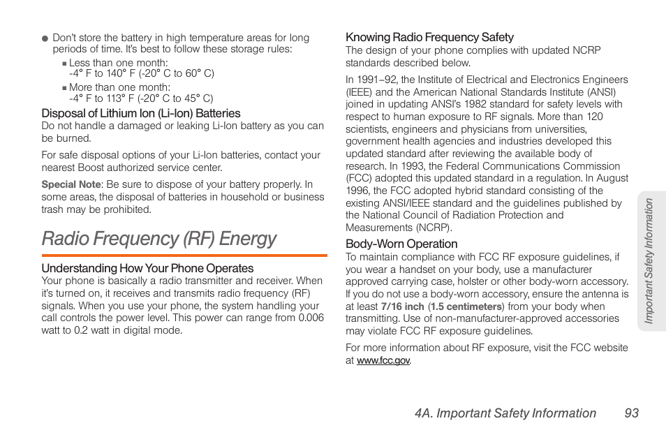 Radio frequency (rf) energy | Samsung SPH-M260ZKABST User Manual | Page 99 / 113