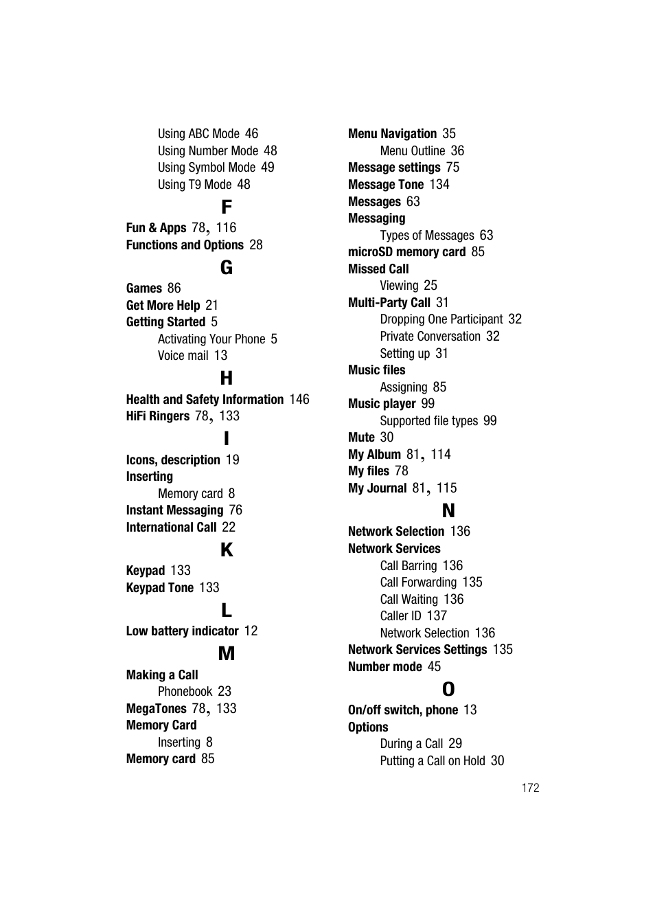 Samsung SGH-T539ABBTMB User Manual | Page 175 / 177