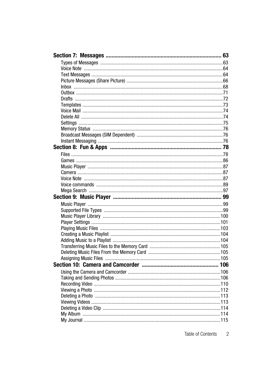 Samsung SGH-T539ABBTMB User Manual | Page 5 / 177