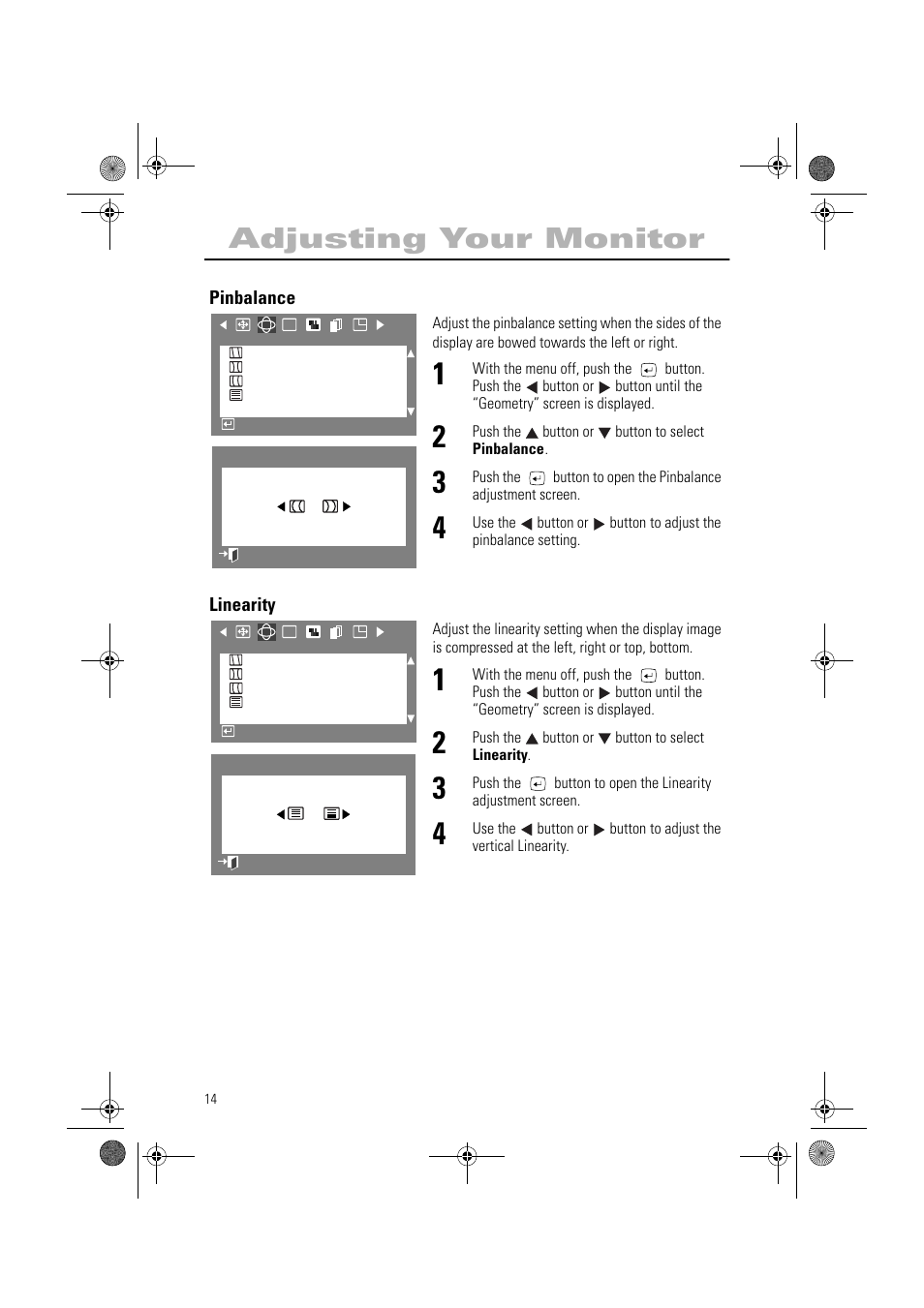 Adjusting your monitor | Samsung AN19MS9U-EDC User Manual | Page 16 / 32