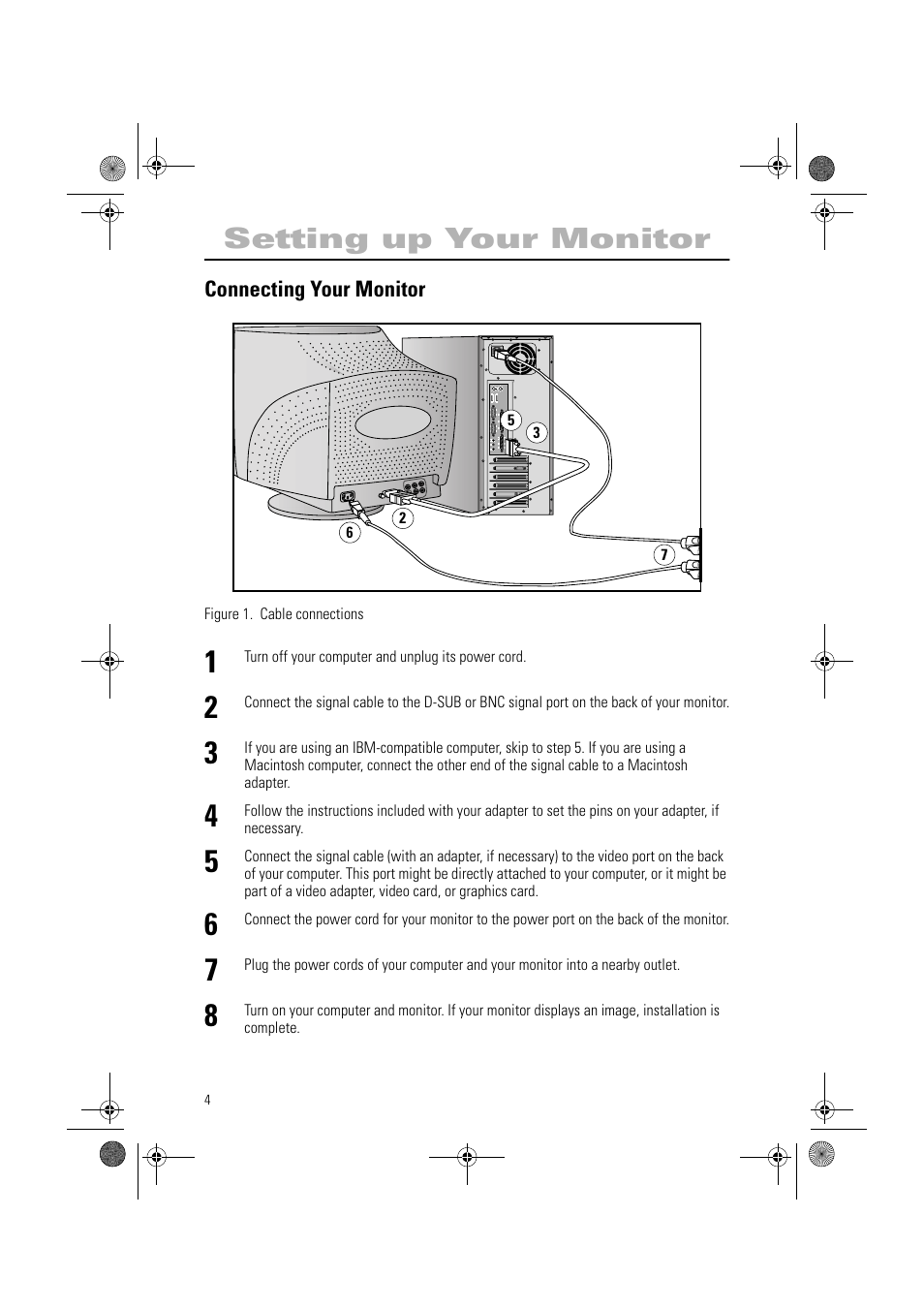 Setting up your monitor | Samsung AN19MS9U-EDC User Manual | Page 6 / 32
