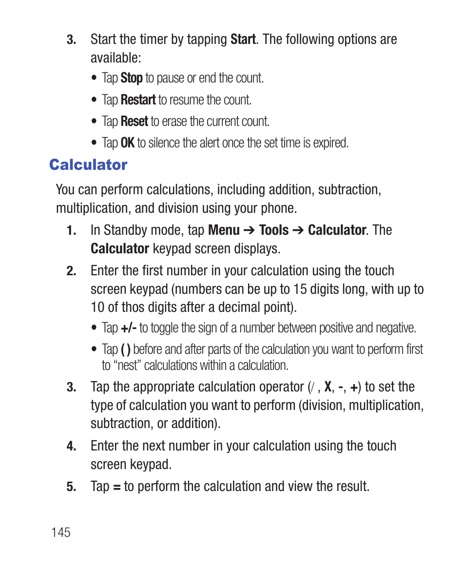 Calculator | Samsung SWC-R640LBAXAR User Manual | Page 150 / 250