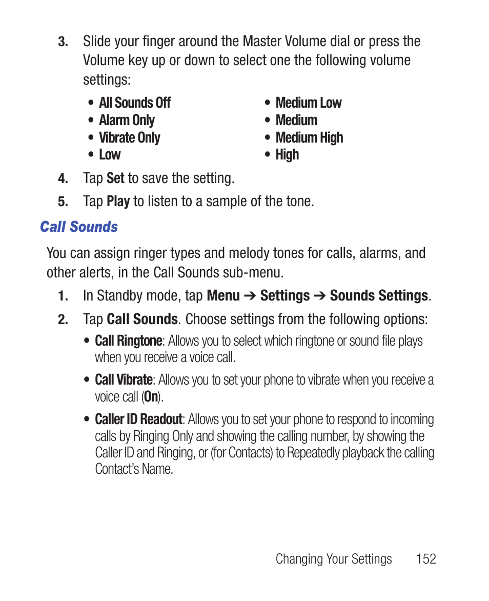 Call sounds | Samsung SWC-R640LBAXAR User Manual | Page 157 / 250