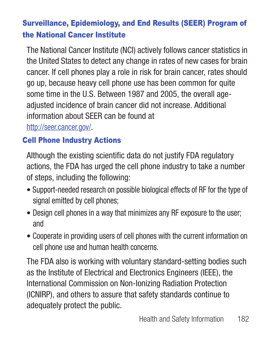 Cell phone industry actions | Samsung SWC-R640LBAXAR User Manual | Page 187 / 250