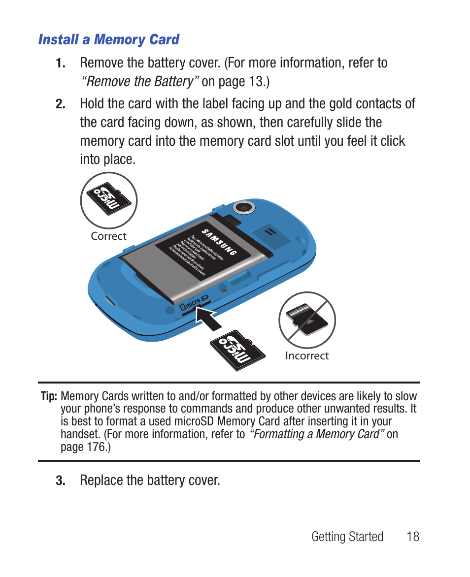 Install a memory card | Samsung SWC-R640LBAXAR User Manual | Page 23 / 250
