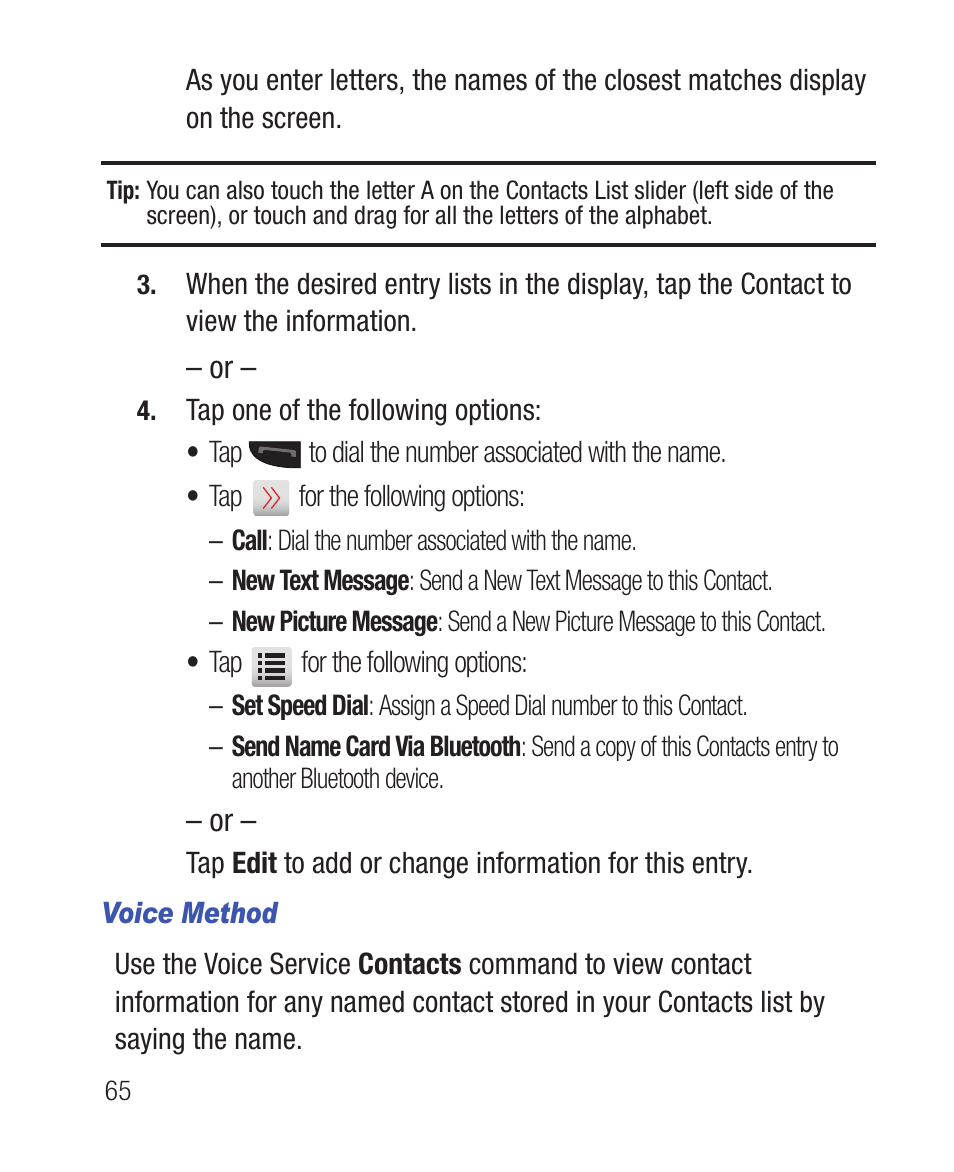 Voice method | Samsung SWC-R640LBAXAR User Manual | Page 70 / 250