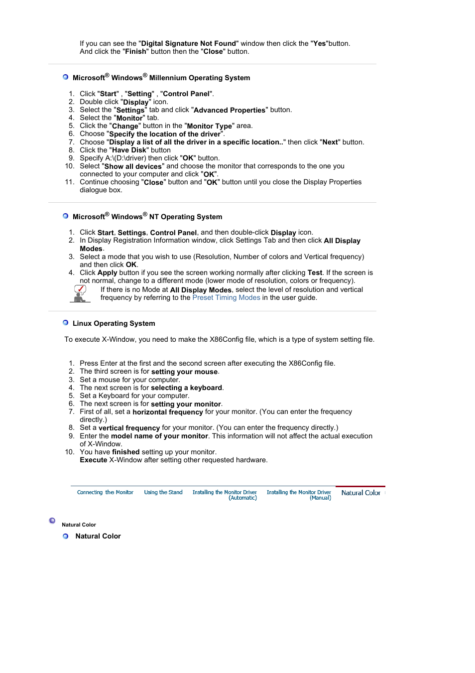 Natural color | Samsung LS17HAHTS2-XAZ User Manual | Page 23 / 63