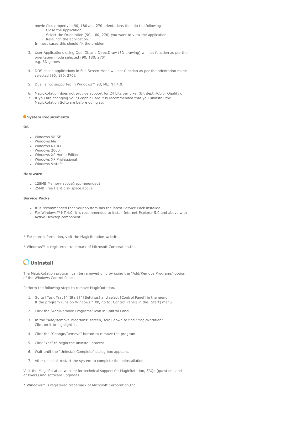 Uninstall | Samsung LS17HAHTS2-XAZ User Manual | Page 41 / 63