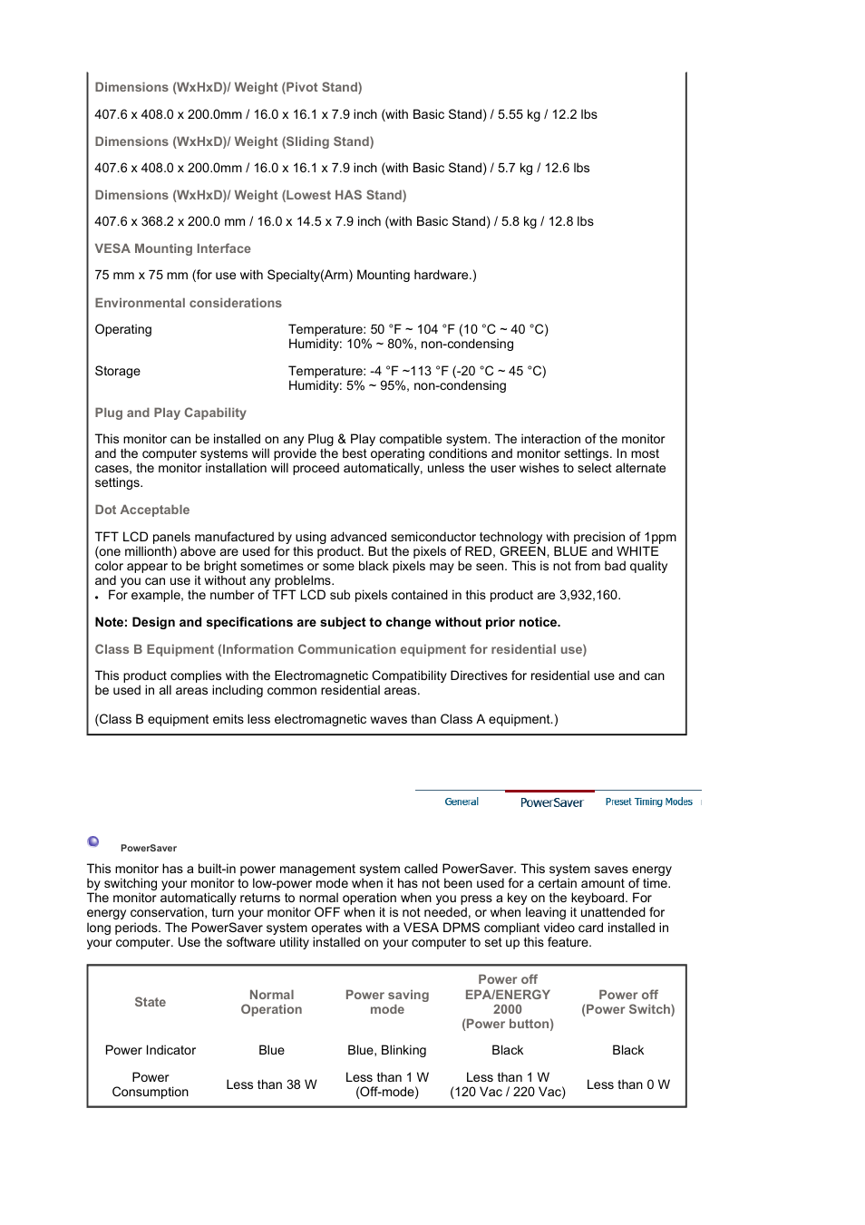 Powersaver | Samsung LS17HAHTS2-XAZ User Manual | Page 53 / 63