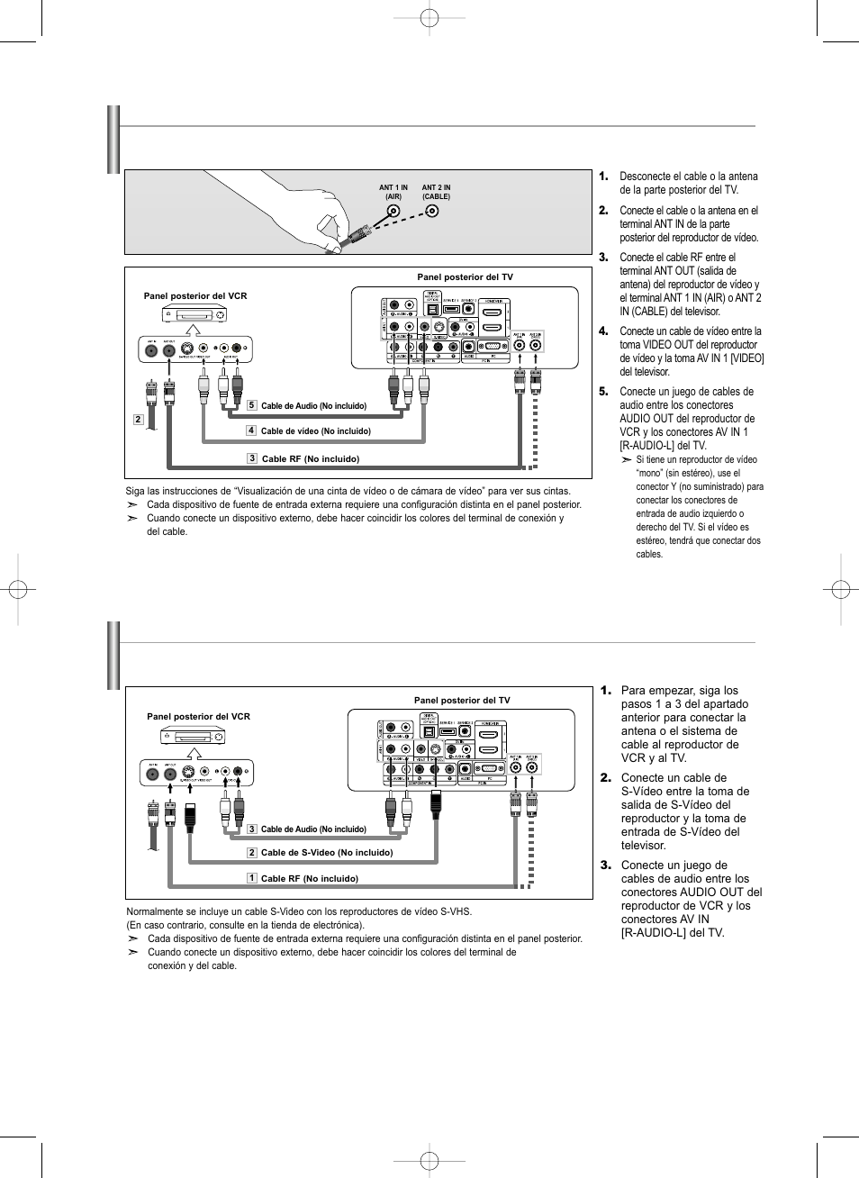 Conexión de un reproductor de vídeo, Conexión de un reproductor de vídeo s-vhs | Samsung LNS3292DX-XAA User Manual | Page 131 / 183